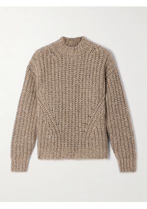 Ralph Lauren Collection - Ribbed-knit Cashmere And Silk-blend Sweater - Brown - x small,small,medium,large