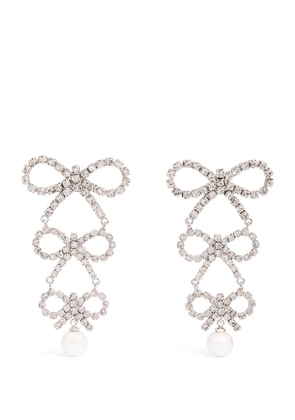 Self-Portrait Embellished Tiered Bows Earrings