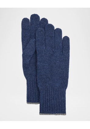 Men's Cashmere Contrast-Trim Gloves