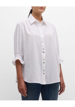 Plus Size Sirena Eyelet Striped Shirt