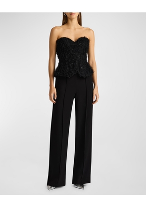 Strapless Ruffle Peplum Jumpsuit