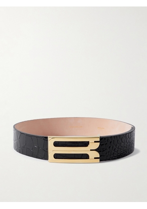 Victoria Beckham - Frame Croc-effect Leather Belt - Black - 70,80,90