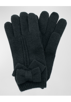 Jersey Knit Bow Cashmere Gloves