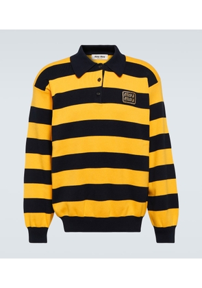 Miu Miu Striped cotton-blend polo sweater