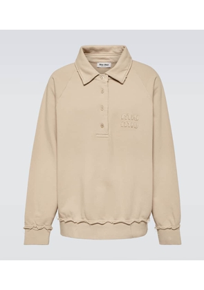 Miu Miu Logo cotton polo sweatshirt