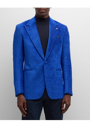 Men's Velvet Peak-Lapel Sport Coat