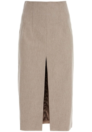 pencil skirt with slit - 40 Beige