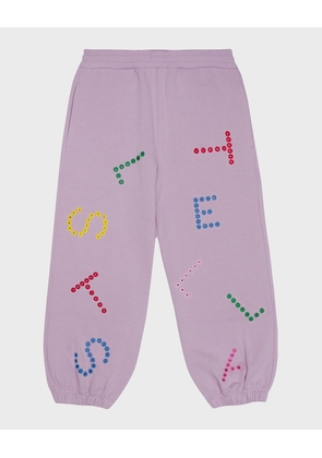 Girl's Logo-Print Embroidered Joggers, Size 4-10