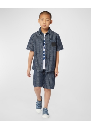 Boy's Logo-Print Bermuda Shorts, Size 6-14