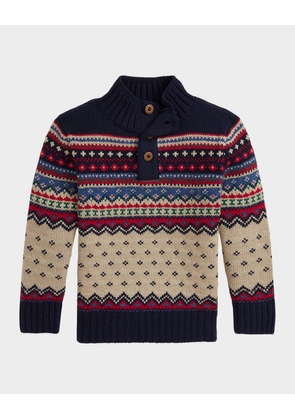 Boy's Nordic-Inspired Pullover Sweater, Size 2-7