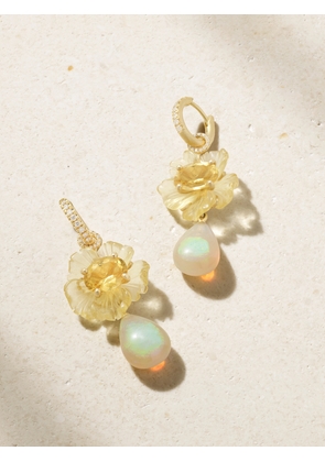 Irene Neuwirth - Tropical Flower 18-karat Gold Multi-stone Earrings - One size