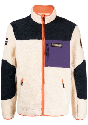 Napapijri panelled fleece jacket - White