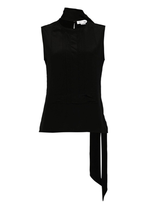 Victoria Beckham scarf-detail silk tank top - Black