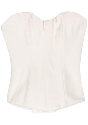 Victoria Beckham textured strapless top - White