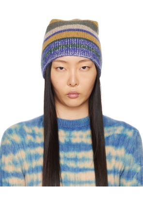 The Elder Statesman Multicolor Stripe Super Soft Beanie