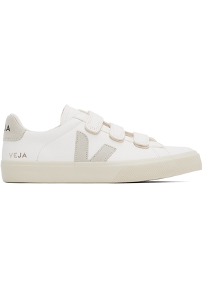 VEJA White & Gray Recife Leather Sneakers