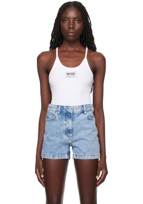 Moschino Jeans White Patch Tank Top