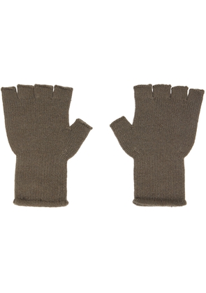 The Elder Statesman SSENSE Exclusive Gray Heavy Fingerless Gloves