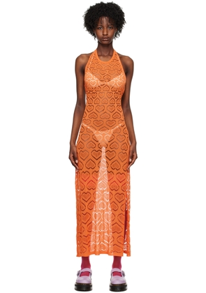 Marco Rambaldi SSENSE Exclusive Orange Heart Maxi Dress