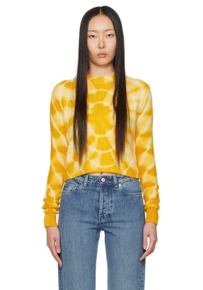 The Elder Statesman Yellow Bullseye Thelma Sweater