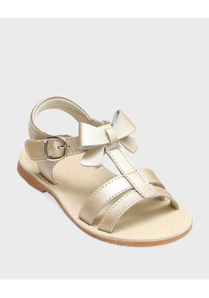 Janie Leather T-Strap Bow Sandal, Kids