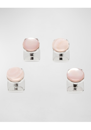 Men's Sterling Silver Pink Mother-of-Pearl Shirt Studs