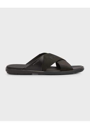 Men's Nastro Web Logo Slide Sandals