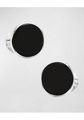 Sterling Silver Classic Formal Onyx Cufflinks