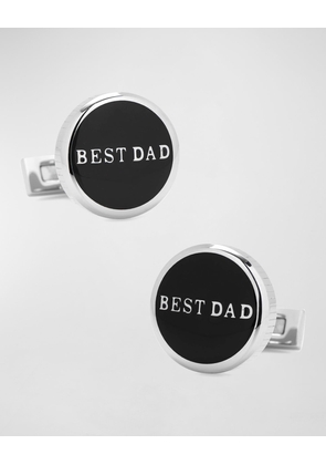 Best Dad Black Stainless Steel Cufflinks