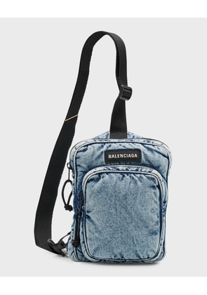 Men's Explorer Crossbody Messenger Bag In Denim