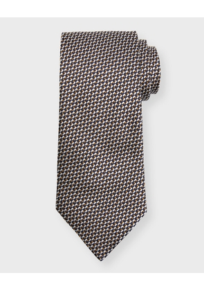 Men's Basketweave Macroarmature Silk Tie