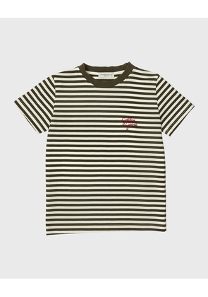 Boy's Logo-Print Striped Jersey T-Shirt, Size 4-10