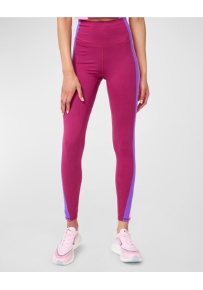 Black Raspberry Side Stripe Colorblock TLC Leggings