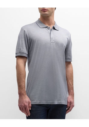 Men's Cotton Micro-Stripe Polo Shirt