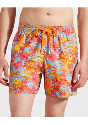 Men's Tahiti Flower-Print Swim Shorts