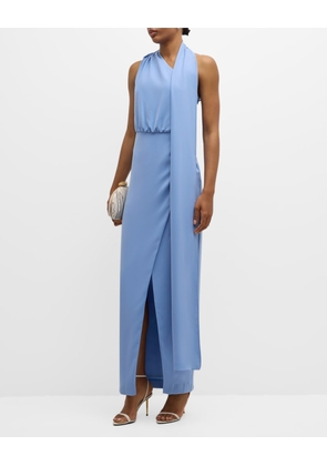 Fantasia Draped One-Shoulder Column Gown