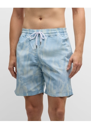 Men's Seascape-Print Swim Shorts