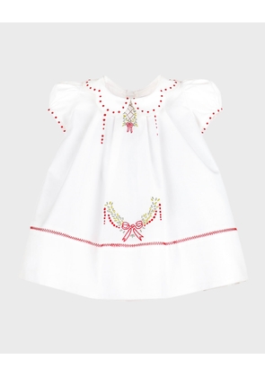 Girl's Merrymaker Embroidered Collared Dress, Size 3M-24M