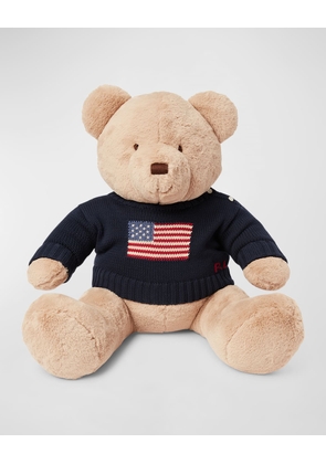 Kid's Large Flag Sweater Plush Polo Teddy Bear