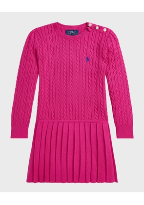 Girl's Cable Knit Combo Dress, Size S-XL