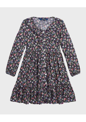 Girl's Floral-Print Day Dress, Size 7-14