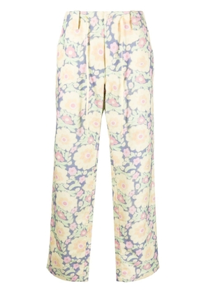 Jacquemus floral-print straight-leg trousers - Yellow