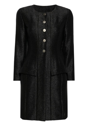 CHANEL Pre-Owned 1999 collarless single-breasted coat - Black