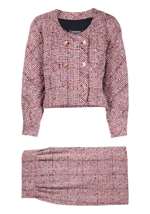 CHANEL Pre-Owned 1993 double-breasted tweed skirt suit - Red