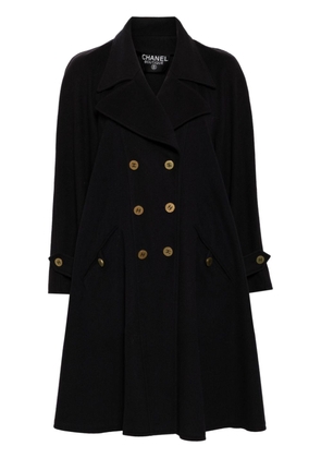 CHANEL Pre-Owned double-breasted wool coat - Black