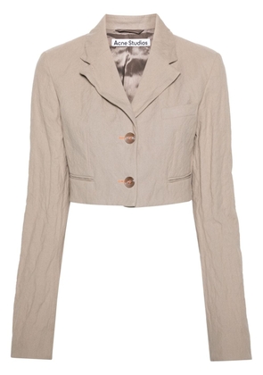 Acne Studios crinkled cropped blazer - Neutrals