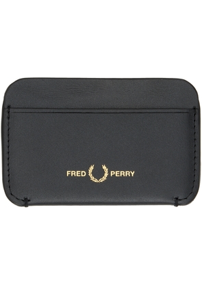 Fred Perry Black Burnished Leather Card Holder