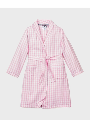 Kid's Gingham Self-Tie Robe, Size 6M-14