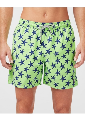 Men's Starfish-Print Swim Trunks