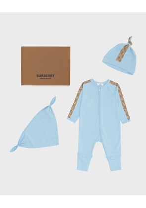 Boy's Claude 3-Piece Coverall Gift Set, Size 1-9M